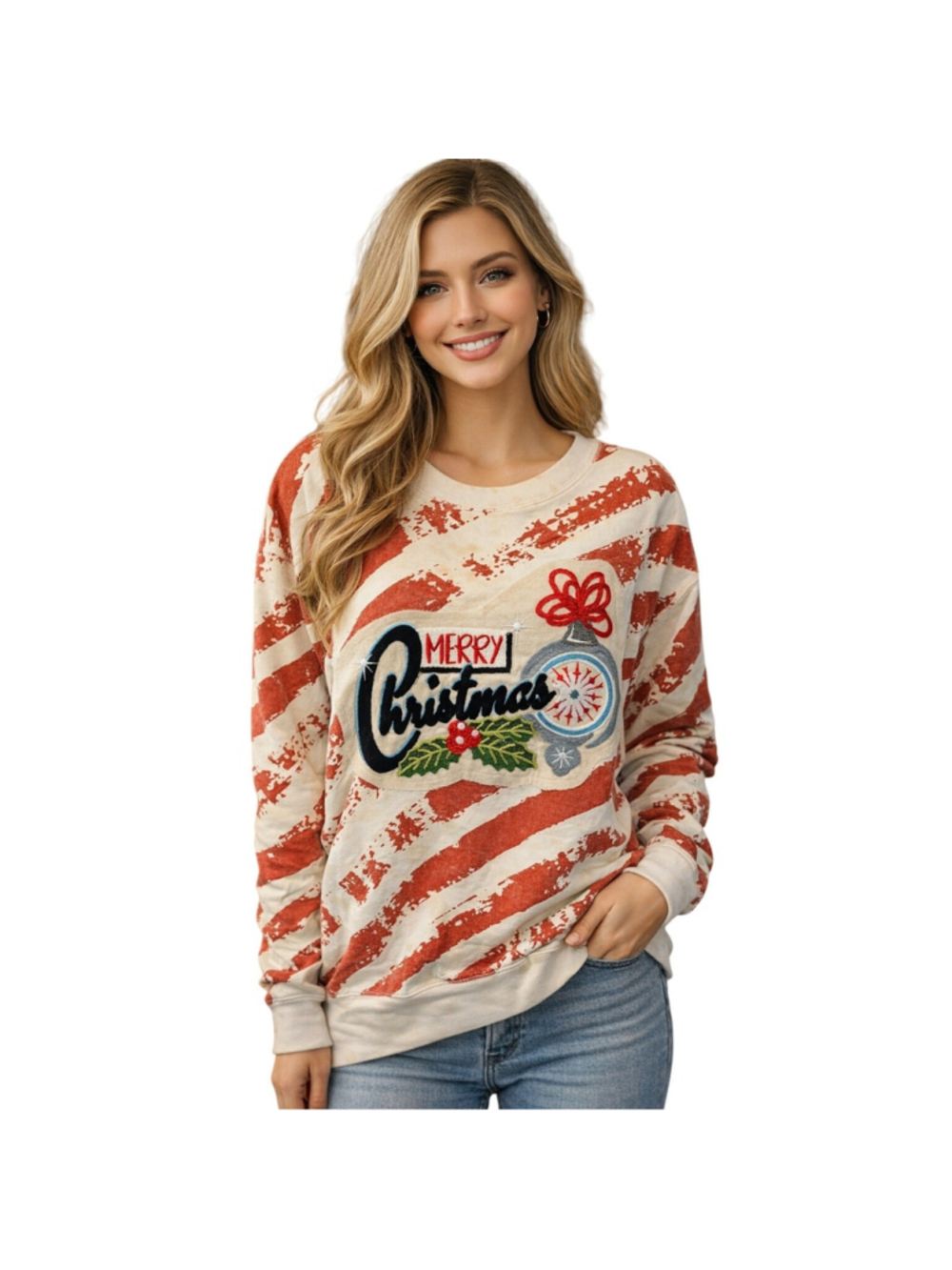 NWT one 4 sz XL Merry Christmas holiday sweater winter crewneck casual warm NEW
